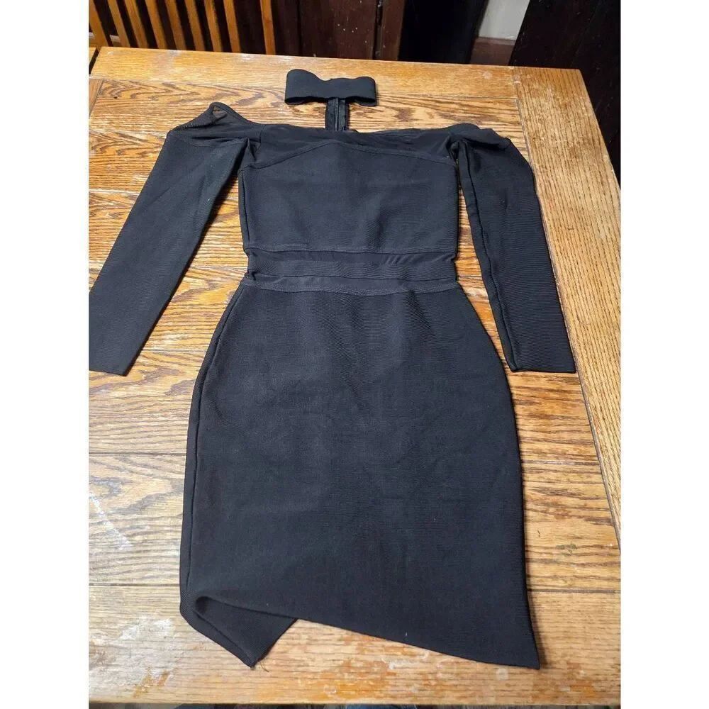House of CB black chocker neck dress sz Large